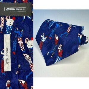 Vintage LET’S BOGiE Barry Wells Golfing Classic Silk Tie